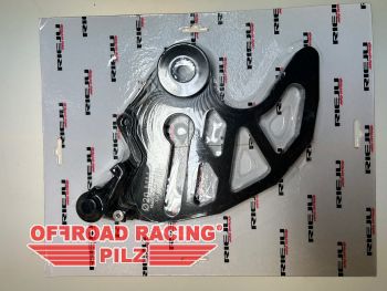 Protektor inkl. Bremssattelhalter schwarz - Bremsscheibenschutz hinten fr GasGas & Rieju