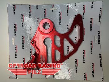 Protektor inkl. Bremssattelhalter rot - Bremsscheibenschutz hinten fr GasGas & Rieju