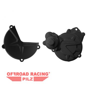Protektor SET schwarz - Kupplungs- + Zndungssdeckel - E-Start fr GasGas & Rieju