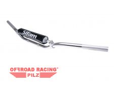 Lenker Motocross Aluminium mit Strebe und Polster silber - 22mm