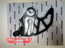 Protektor inkl. Bremssattelhalter schwarz - Bremsscheibenschutz hinten für GasGas & Rieju Protektor inkl. Bremssattelhalter schwarz - Bremsscheibenschutz hinten für GasGas & Rieju